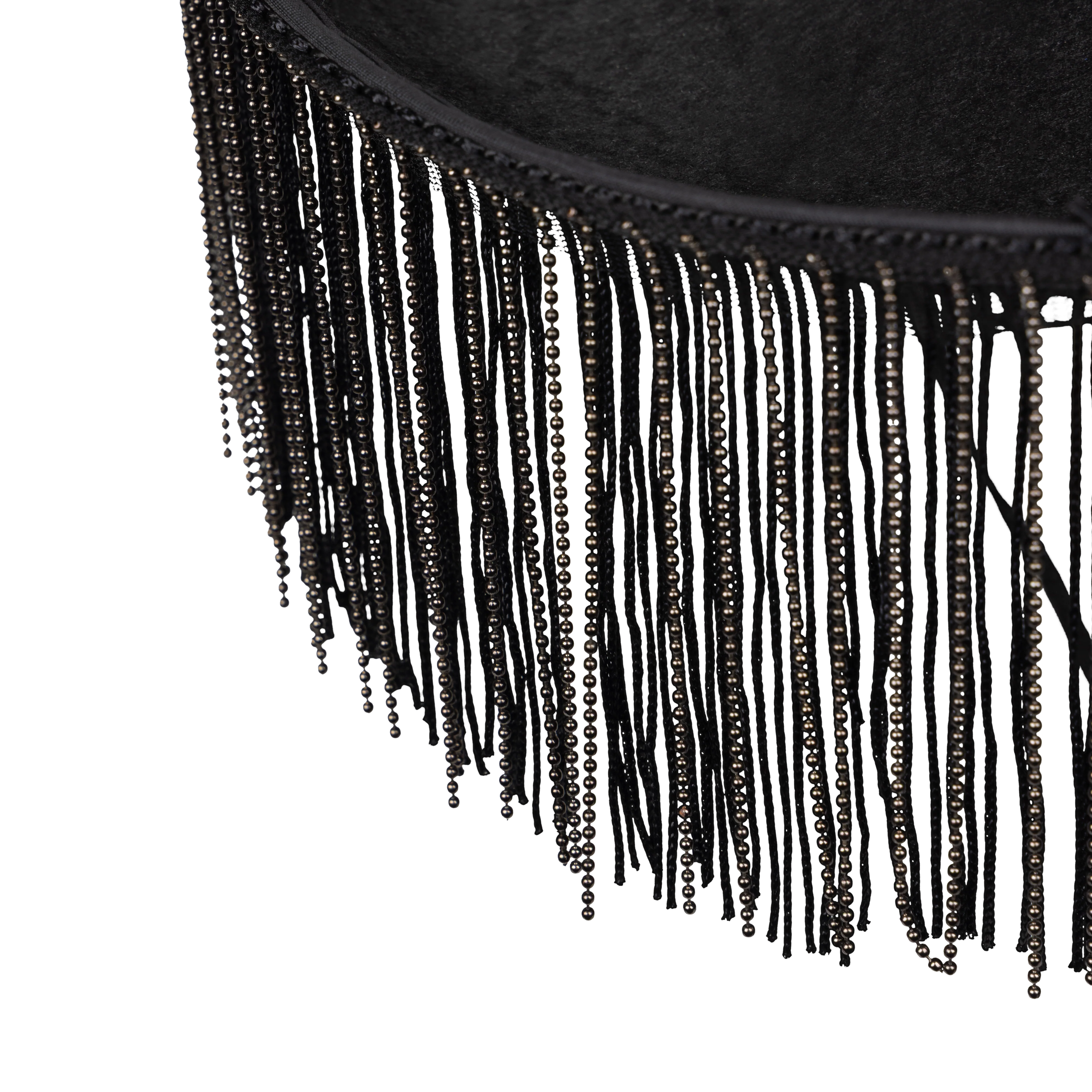 Black Fringe Cowboy Hat - Image 4