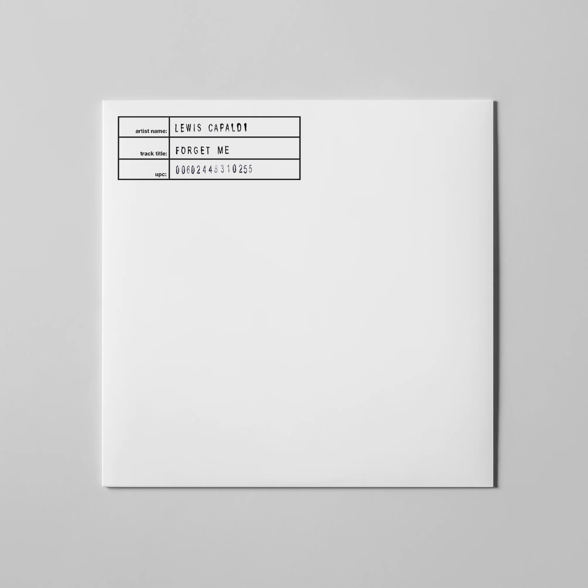 Signed Limited Edition 'Forget Me' White Label CD Single