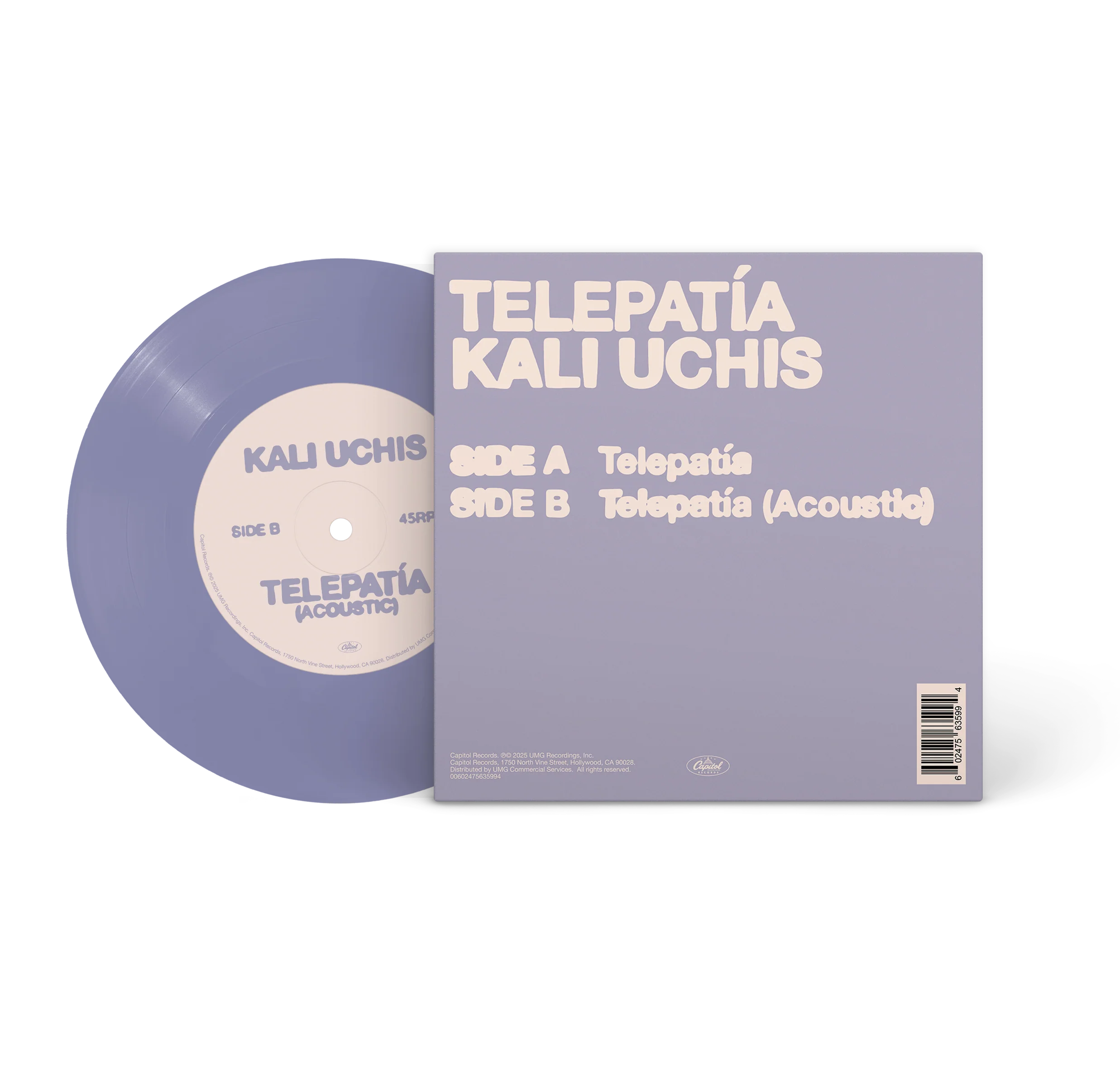 Telepatía 7" - Limited Pressing Periwinkle Vinyl - Image 2