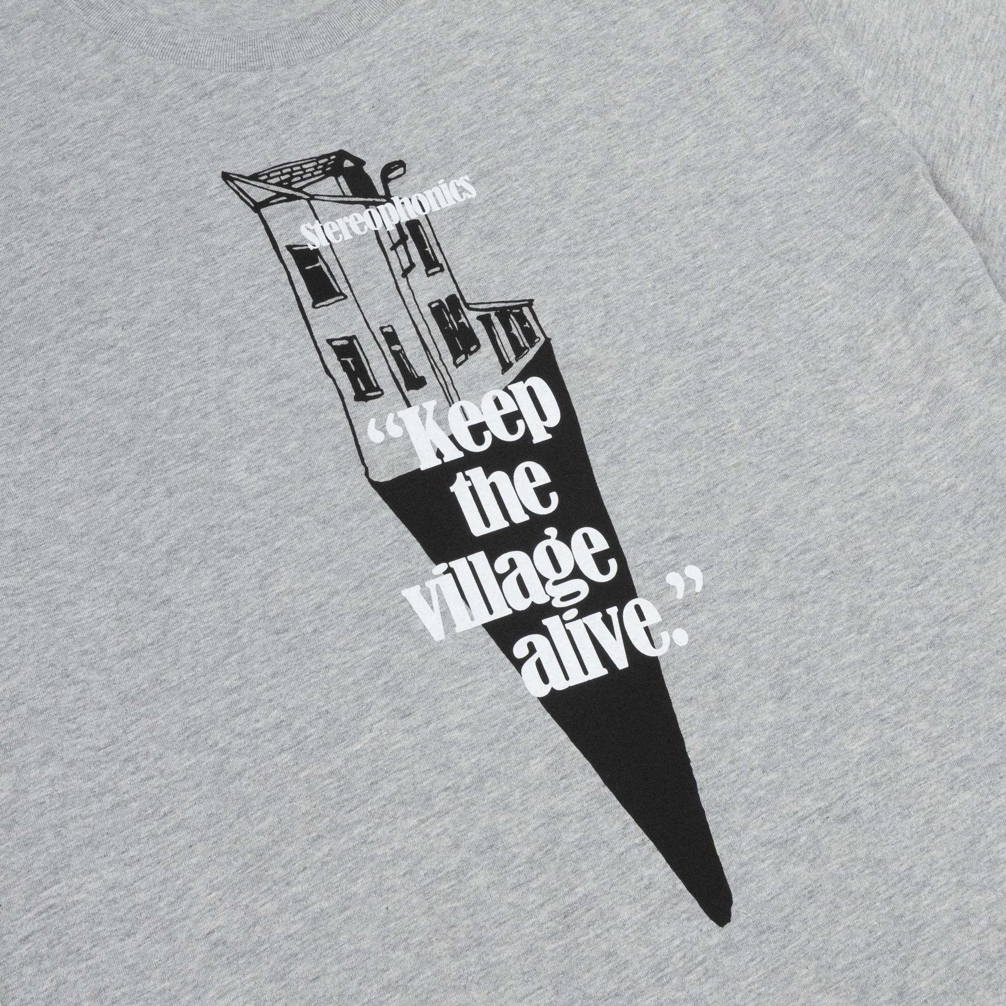 Vintage Keep The Village Alive Grey T-Shirt - Image 2