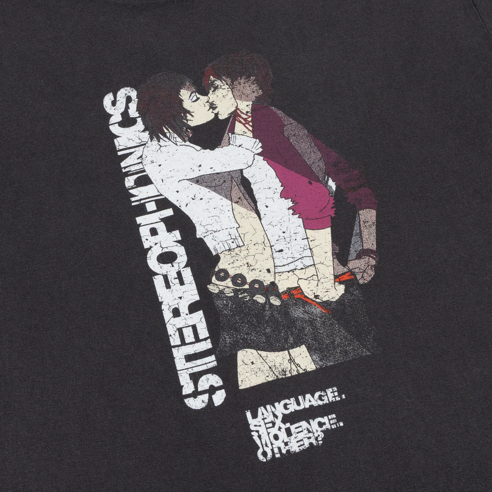 Vintage Language.Sex.Violence.Other? Faded Black T-Shirt - Image 3